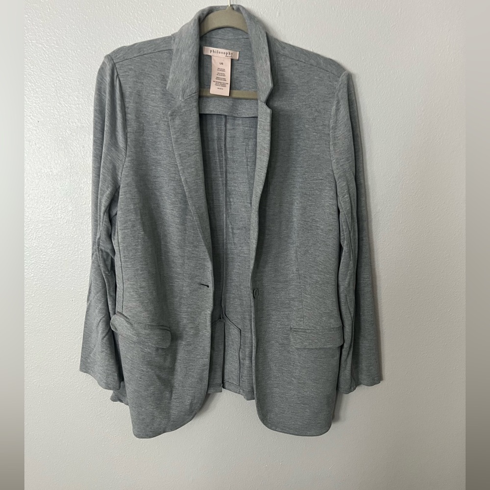Philosophy Gray Jacket; Size Large - image 1